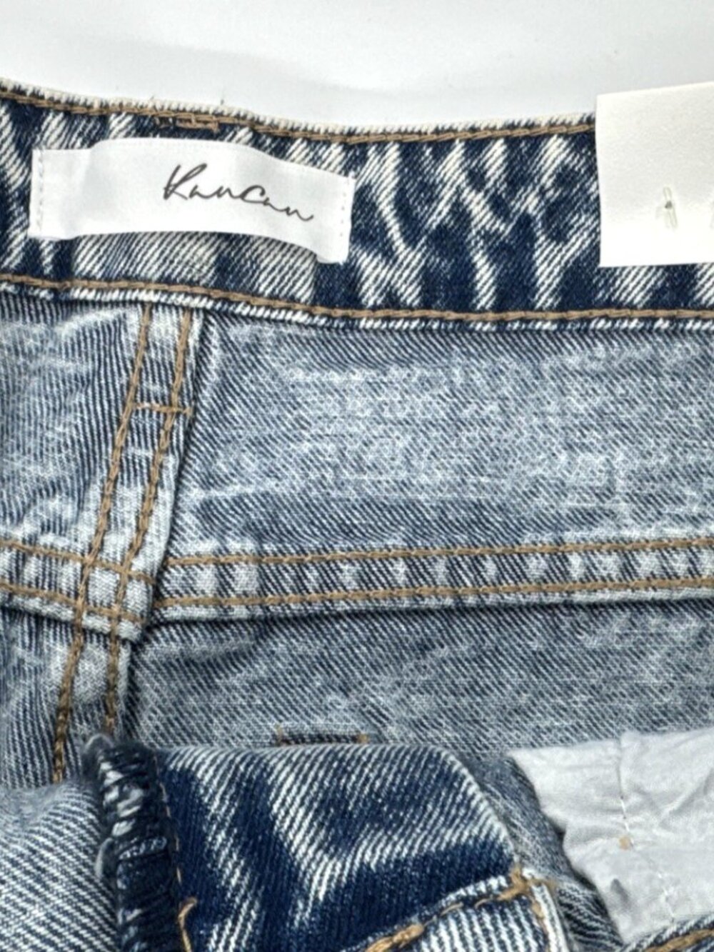 Kancan Womens Jeans 5 26 Acid Wash Denim Ripped Distressed Raw Hem Stretch NEW - Picture 4 of 12